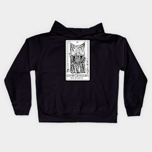 XI. Justice Tarot Card | Black and white Kids Hoodie